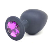 Black Silicone Anal Plug Large (Purple Diamond) – Silicone Butt Plug Purple > Anal Range > Jewel Butt Plugs